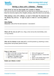 Worksheets for kids - writing-a-story-with-a-dilemma-planning